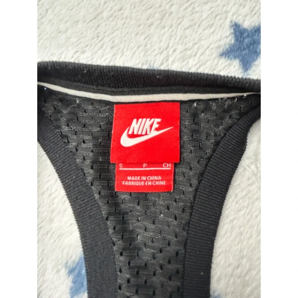 Nike Mesh Tank Top Womens Small Black Racerback Graphic Athletic Workout